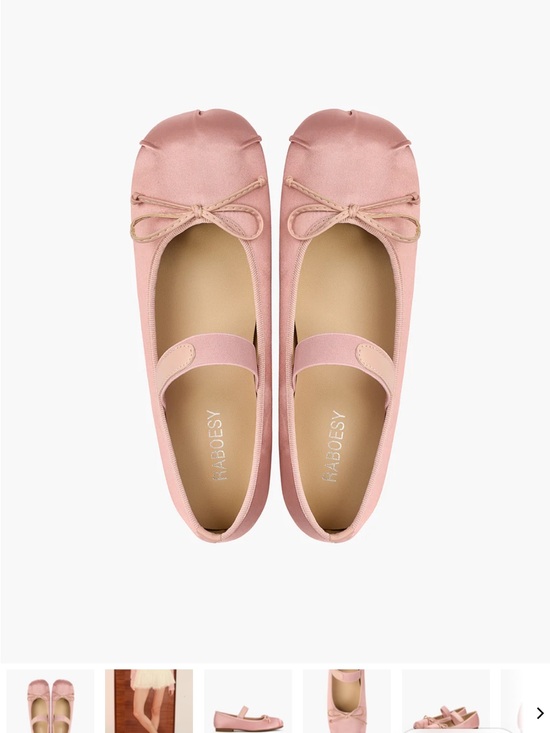 Raboesy Shoes - Pink Ballet Flats with Strap